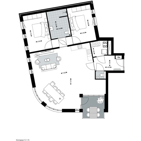 Floorplan - Rozenstraat Bouwnummer F.301, 5014 AJ Tilburg